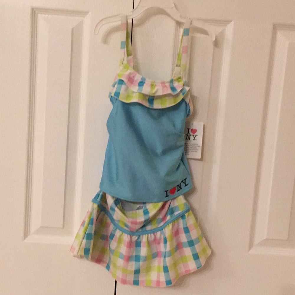 Kids swim suit, tankini plus skirt cover up